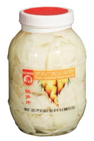 Pickled Sour Bamboo Shoots Slices </br></br><span id= "product"> 6 x 4 lbs </br> Glass Jar </br> CB311 </br> COCK</span>