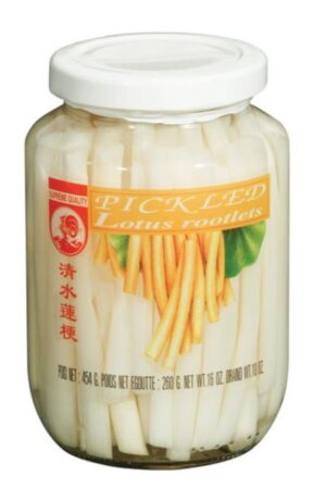Pickled Lotus Rootlets </br></br><span id= "product"> 24 x 16 oz </br> Glass Jar </br> CV001 </br> COCK</span>