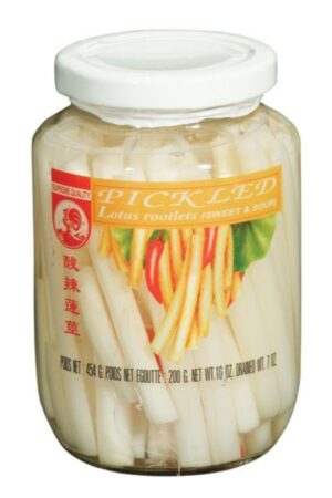 Pickled Lotus Rootlet, Sweet & Sour </br></br><span id= "product"> 24 x 16 oz </br> Glass Jar </br> CV003 </br> COCK</span>