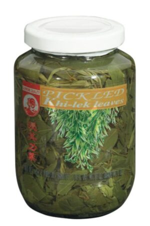 Pickled Khi-Lek Leaves </br></br><span id= "product"> 24 x 16 oz </br> Glass Jar </br> PV005 </br> COCK</span>