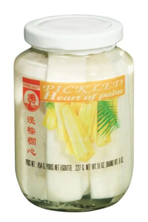 Pickled Heart of Palm </br></br><span id= "product"> 24 x 16 oz </br> Glass Jar </br> PV008 </br> COCK</span>