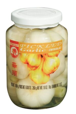 Pickled Garlic Whole </br></br><span id= "product"> 24 x 16 oz </br> Glass Jar </br> PV021 </br> COCK</span>