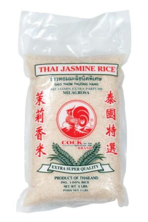 Jasmine Rice </br></br><span id= "product"> 10 x 5 lbs </br> Bag </br> RR001E </br> COCK</span>