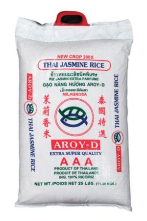 Jasmine Rice </br></br><span id= "product"> 1 x 25 lbs </br> Bag </br> RR002D </br> AROY-D</span>
