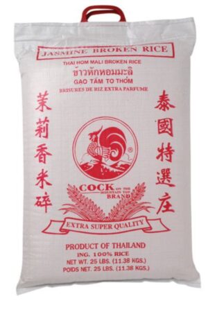 Jasmine Broken Rice </br></br><span id= "product"> 1 x 25 lbs </br> Bag </br> RR006 </br> COCK</span>