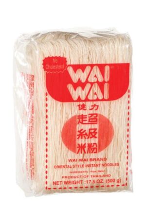 Rice Vermicelli </br></br><span id= "product"> 24 x 17.5 oz </br> Bag </br> RV063 </br> Wai Wai</span>