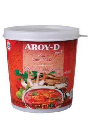 Red Curry Paste </br></br> <span id= "product"> 24 x 14 oz </br>Plastic tub </br> SC300 </br> AROY-D</span>